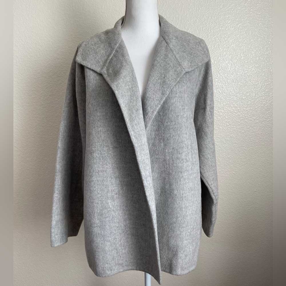 Max Mara wool mix fuzzy Jacket fluffy Coat collar teddy robe cosy warm